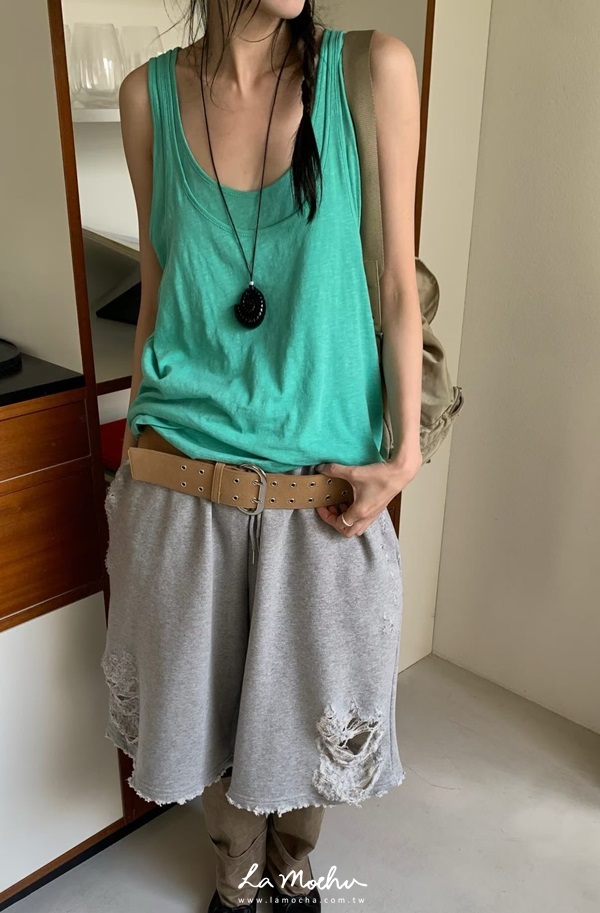 鬆弛感假兩件背心
